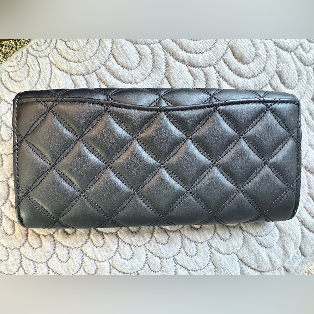 EUC♠️Kate Spade Natalia Large Turn Lock Wallet black/silver - Picture 8 of 9